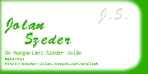 jolan szeder business card
